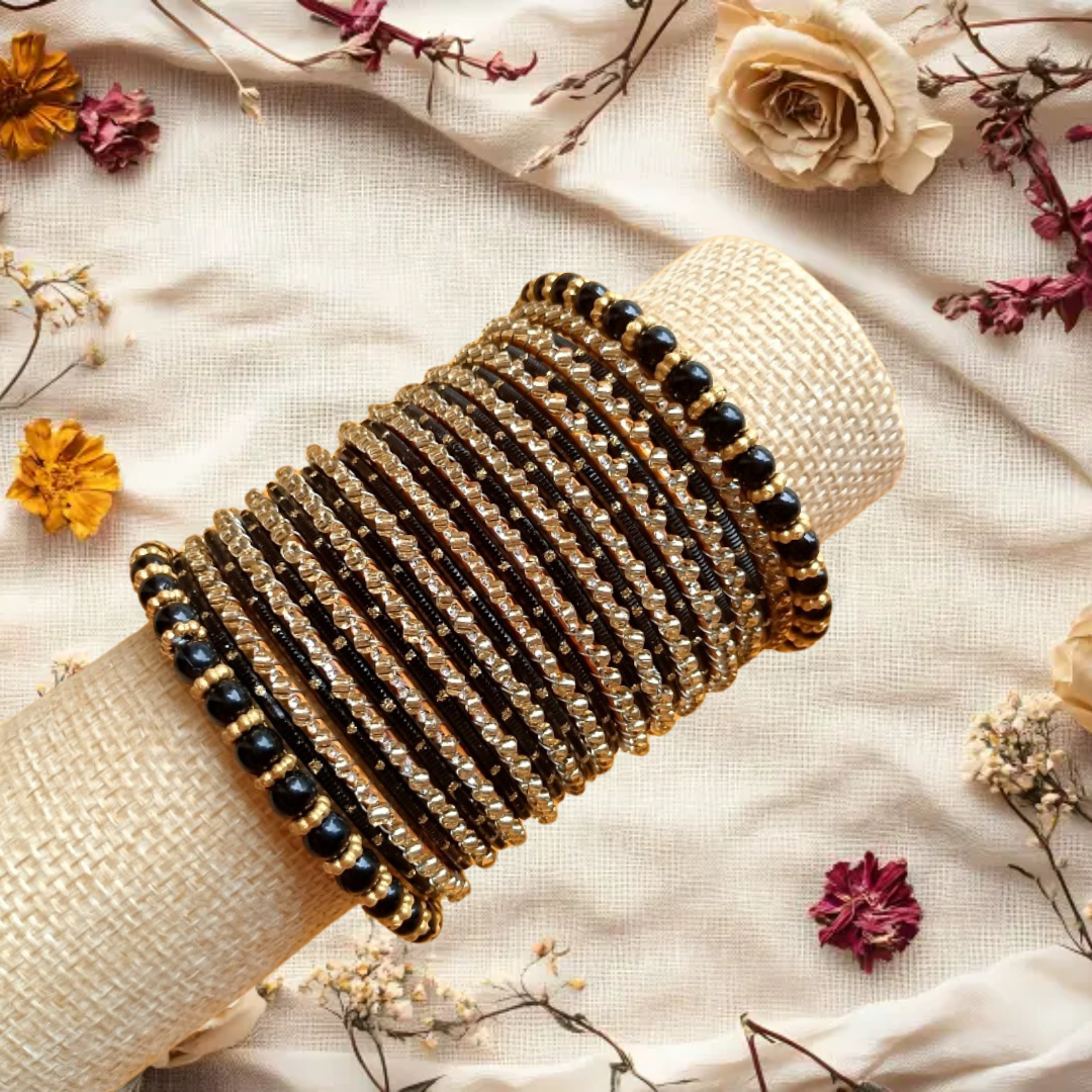 Simple Black Pearl Bangles