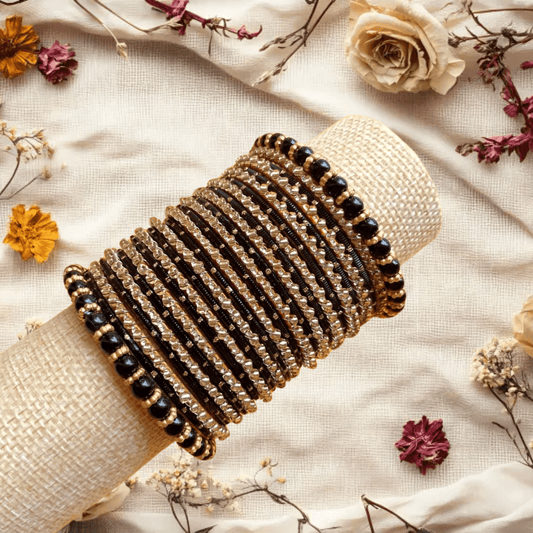 Simple Black Pearl Bangles - Kundun Jewels